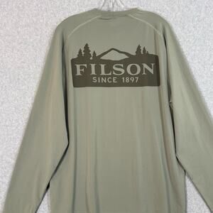 Filson Barrier Long Sleeve T-Shirt Size L Graphic Performance Quick Dry Fishing